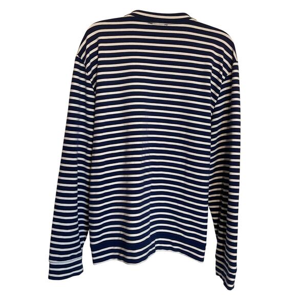 Links Blue Strip Zipper Casual Vaca Cottage Cardigan W/pockets XL - Picture 4 of 7